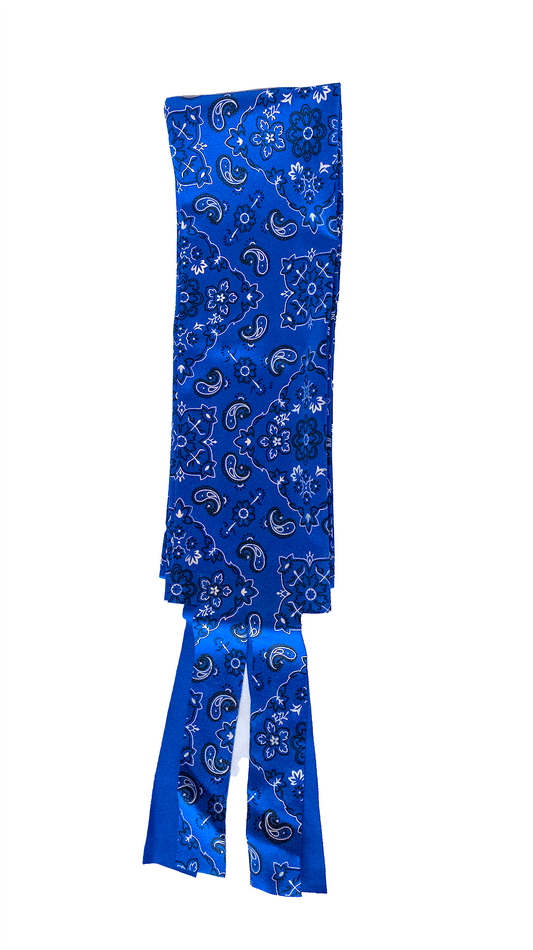 Spandex Bandana Blue Paisley Print Horse Tail Bag