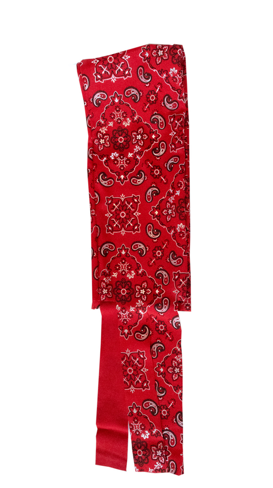 Spandex Bandana Red Paisley Print Horse Tail Bag